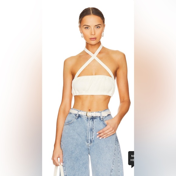 WeWoreWhat Tops - WeWoreWhat NWT Revolve The Halter Bra Top in Ivory